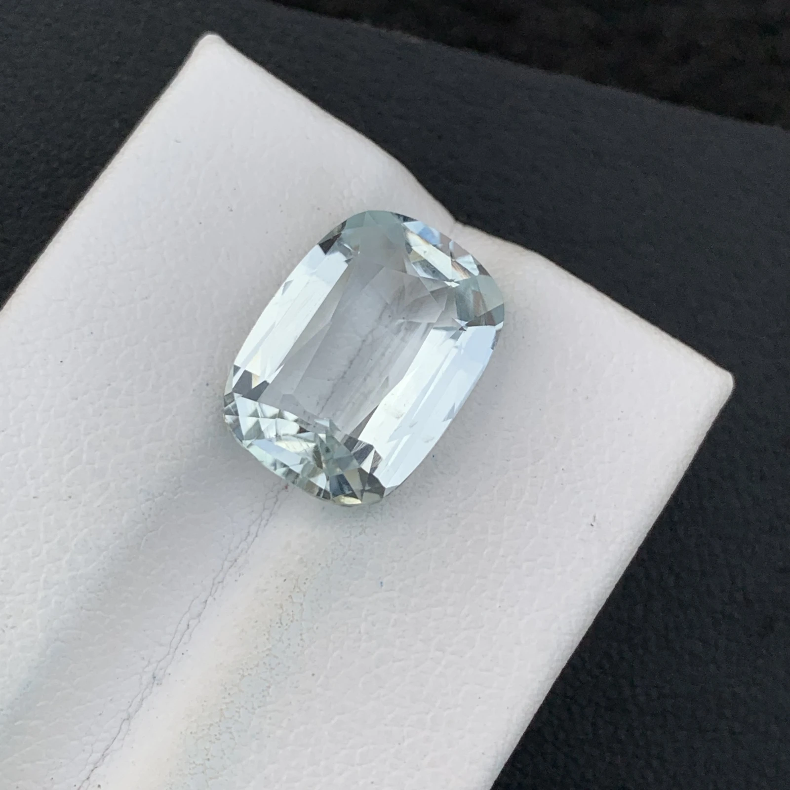 Natural Aquamarine 6.45 Carat Cushion Shape Faceted Loose Gemstone For Jewelry Making — view 4